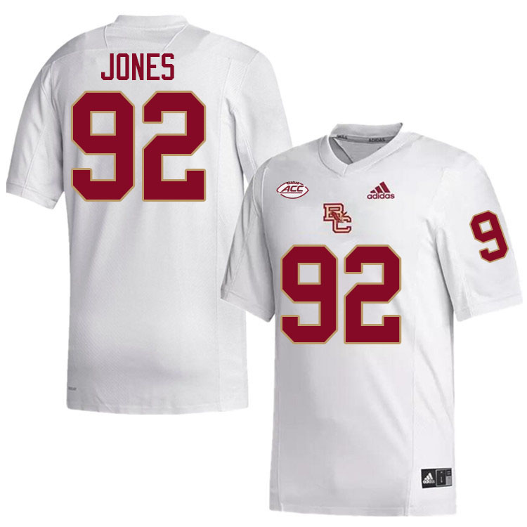 Boston College Eagles #92 Caleb Jones College Football Jerseys Stitched-White